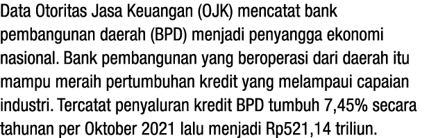 Data Otoritas Jasa Keuangan (OJK) mencatat bank pembangunan daerah (BPD) menjadi penyangga ekonomi nasional  Bank pem   