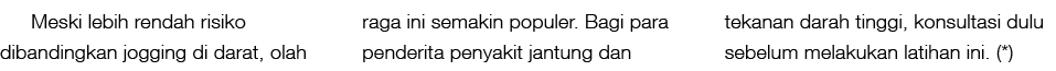 Meski lebih rendah risiko dibandingkan jogging di darat, olah raga ini semakin populer. Bagi para penderita penyakit ...