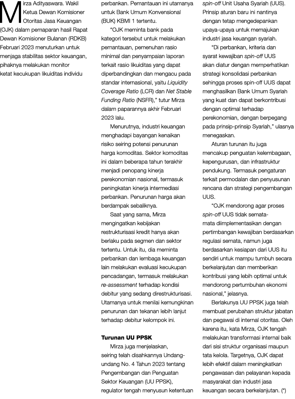 Mirza Adityaswara. Wakil Ketua Dewan Komisioner Otoritas Jasa Keuangan (OJK) dalam pemaparan hasil Rapat Dewan Komisi...