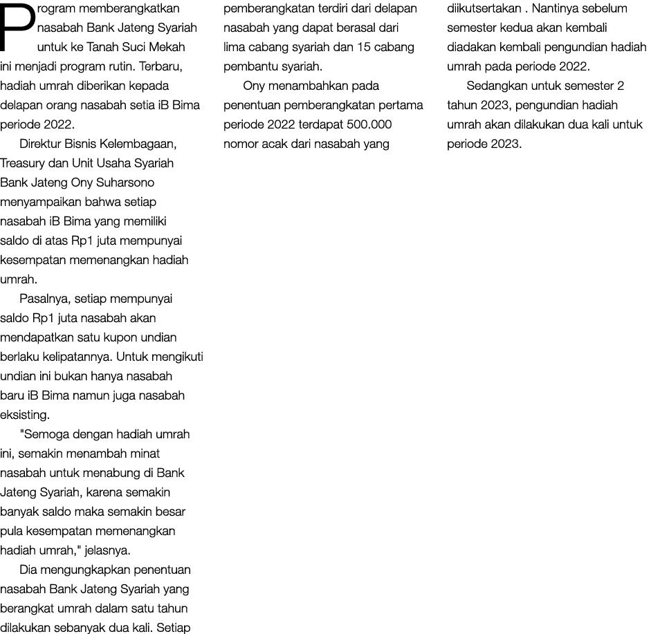 Program memberangkatkan nasabah Bank Jateng Syariah untuk ke Tanah Suci Mekah ini menjadi program rutin. Terbaru, had...