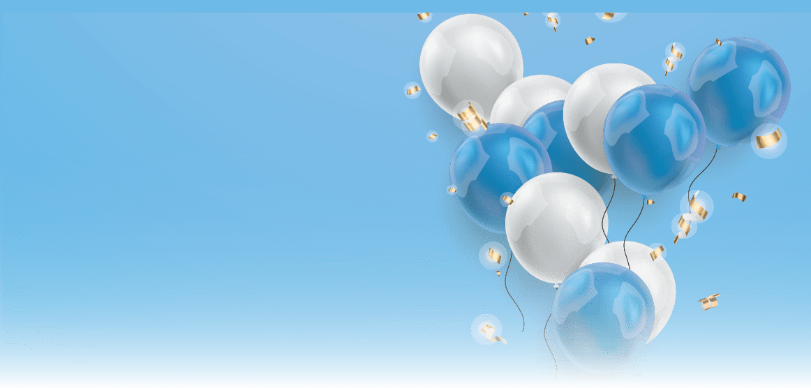 beautiful blue balloon background celebration birthday banner template vector illustration
