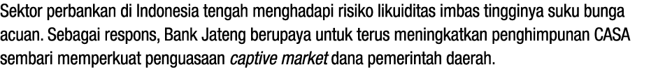 Sektor perbankan di Indonesia tengah menghadapi risiko likuiditas imbas tingginya suku bunga acuan. Sebagai respons, ...