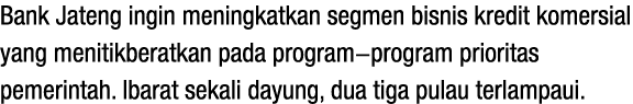Bank Jateng ingin meningkatkan segmen bisnis kredit komersial yang menitikberatkan pada program program prioritas pem...