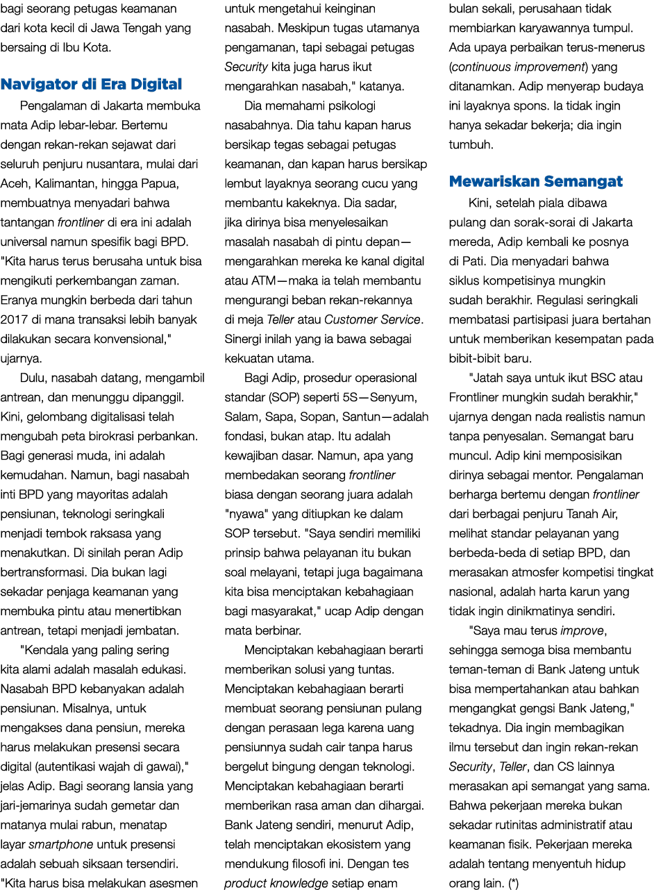 bagi seorang petugas keamanan dari kota kecil di Jawa Tengah yang bersaing di Ibu Kota. Navigator di Era Digital Peng...